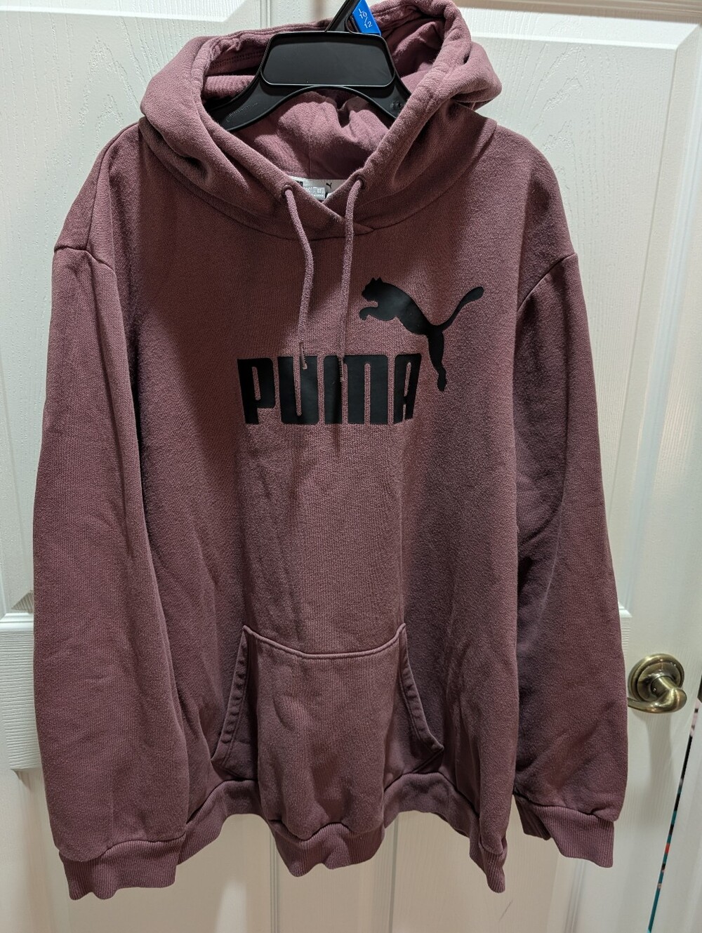 Puma Women's Hoodie in Mauve Pink with Black Logo